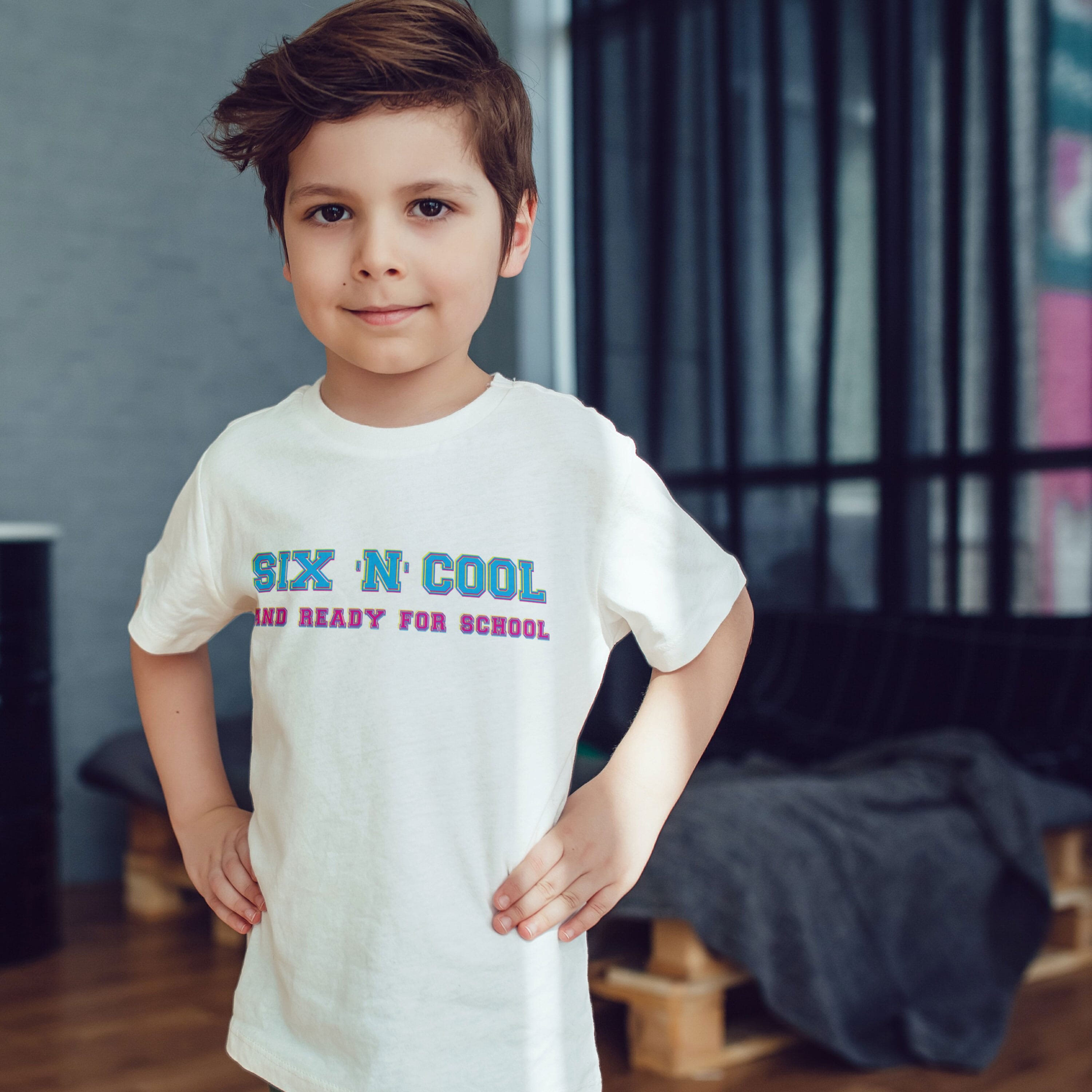 Kinder T Shirt zum 6.Geburtstag "SIX ´N´COOL" gravurfabrik.de