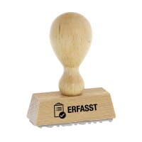 Holzstempel ERFASST (50 x 9 mm)