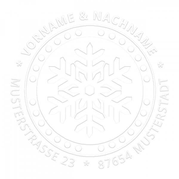 Monogramm-Prägezange 51 mm rund - Schneeflocke im Winter