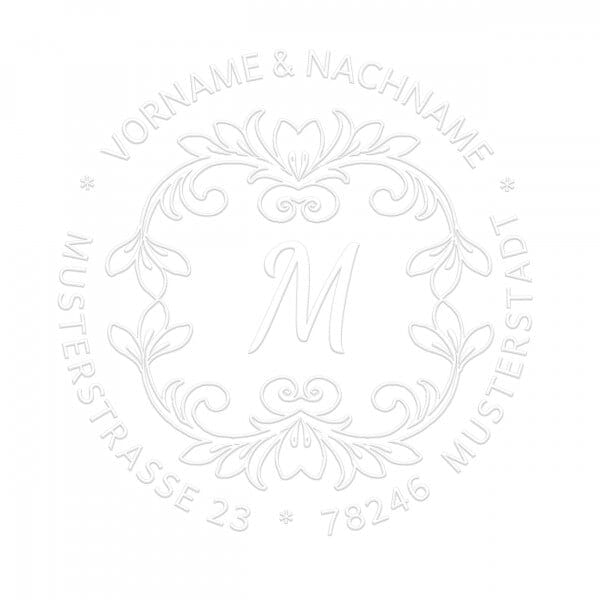 Monogramm-Prägezange 51 mm rund - Blumen