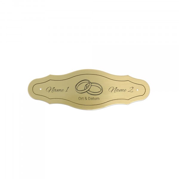 Hochzeitsschild aus Messing (125 x 42 mm)