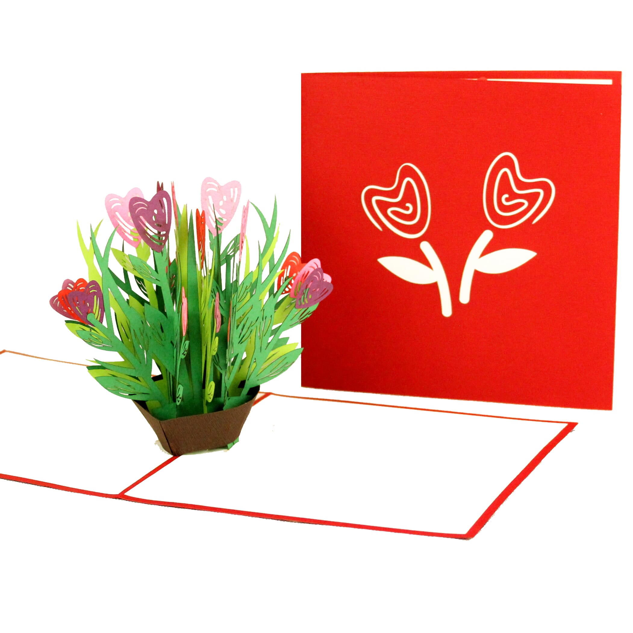 Herzblüten Karte Mit Mohnblumen, 12 X 17 Cm – Mit Echten Blüten, 3-sprachig (Alles Gute...)