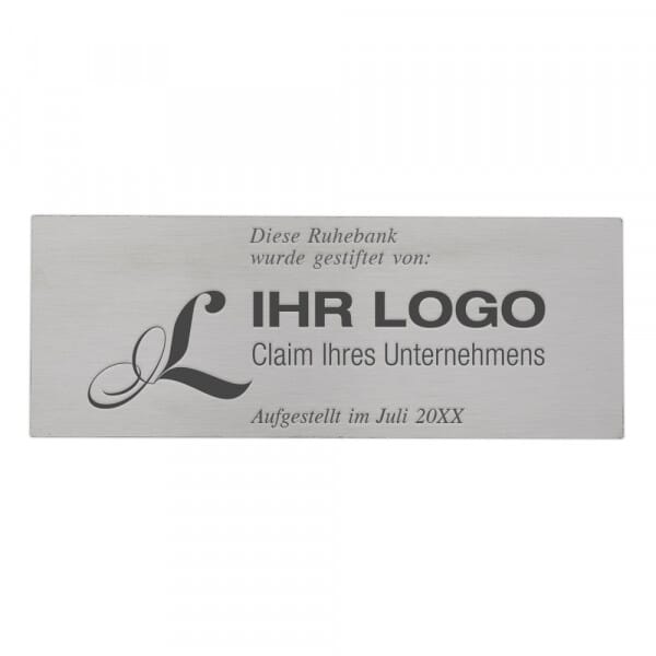 Bankschild aus Edelstahl (160 x 60 mm)