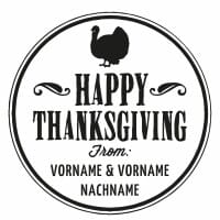 Monogrammstempel rund - Happy Thanksgiving