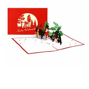 lasergeschnittenes Papercraft immergrüner Nadelbaum Grußkarte Handgemachte 3D-Pop-up-Weihnachtskarte von BC Worldwide Ltd Origami-Kirigami-Geschenkdekoration