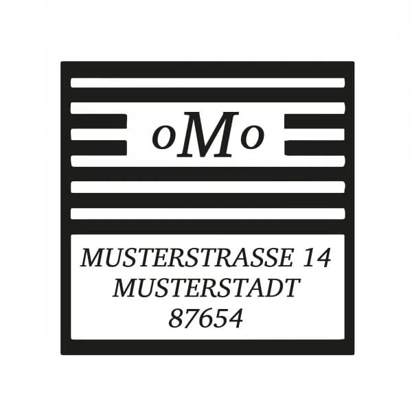 Monogrammstempel - Initialen &amp; Adresse &amp; dickem Rahmen - Trodat 4924