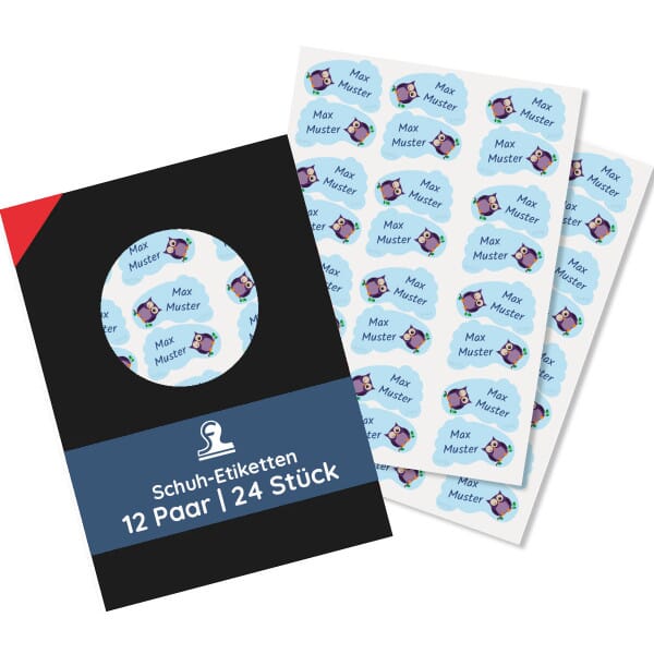 12 Paar personalisierte Schuh-Etiketten zum Beschriften von Schuhen