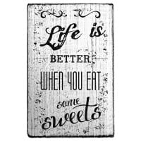 SALE - Vintage Stempel &quot;Life is better when you eat some sweets&quot;