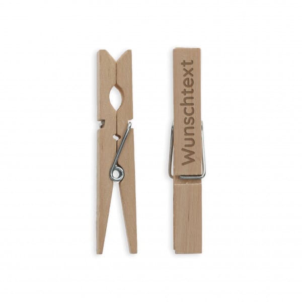 Wäscheklammern mit individueller Gravur (10 Stück)
