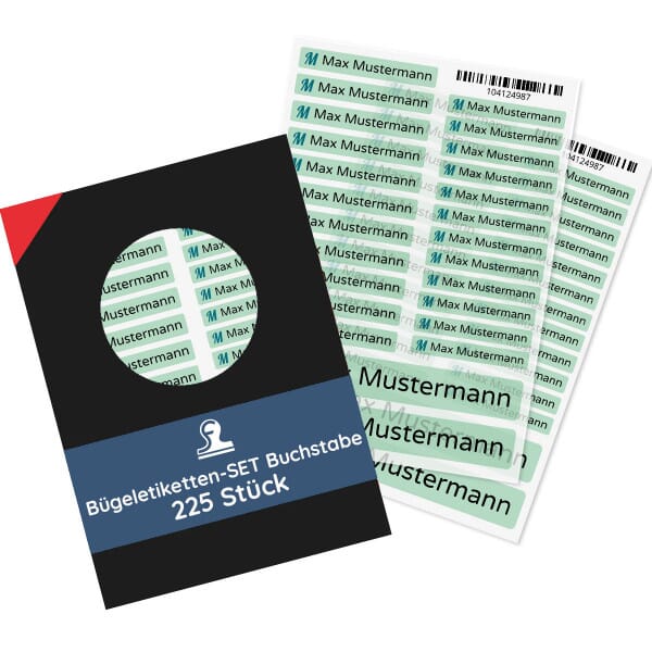 Bügeletiketten mit Buchstabe &amp; Individualisierung