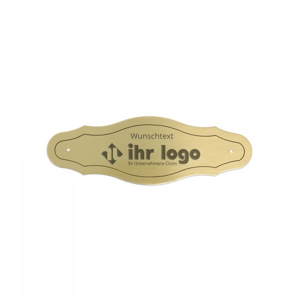 Bankschild aus Messing (125 x 42 mm)