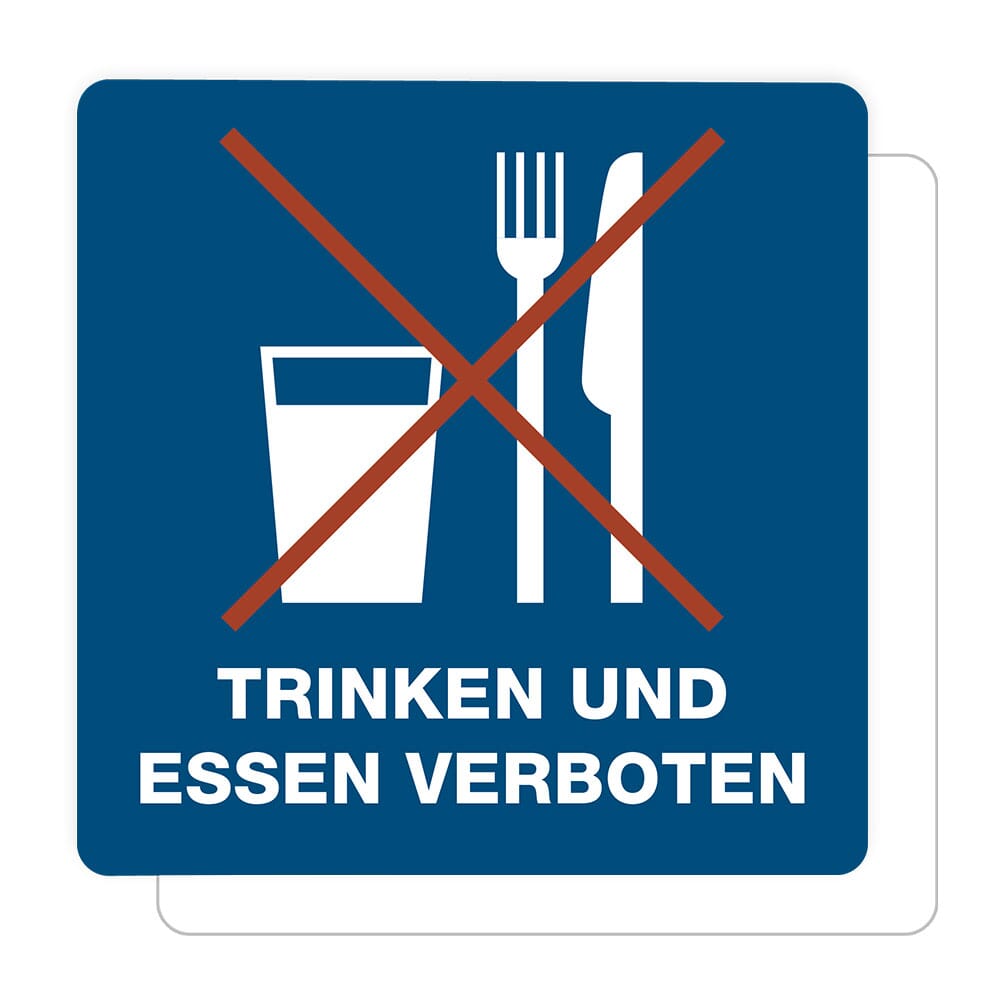 3 Stück Hinweis-Aufkleber - Trinken und Essen verboten