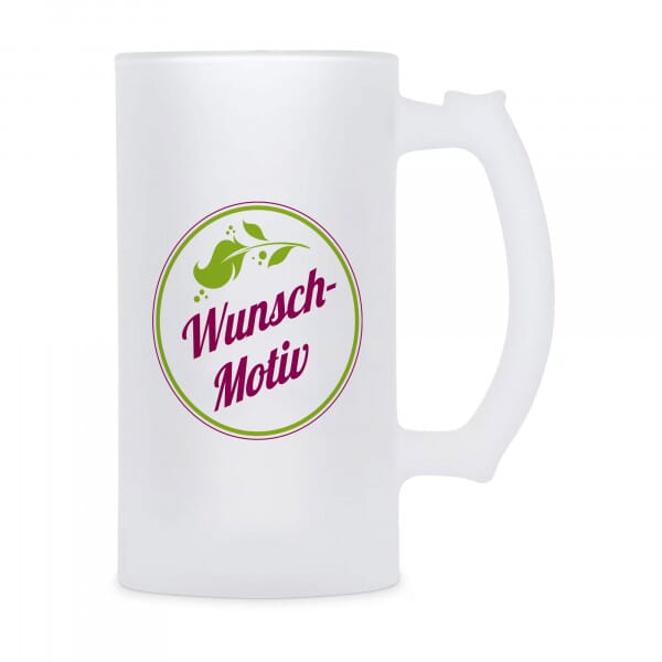 Glasbierkrug - Bierkrug mit individuellem Druck (Druckfläche 70x70 mm)