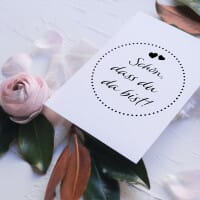 Hochzeitsstempel – Schön, dass Du da bist - Herzen 2 (Ø 50 mm)