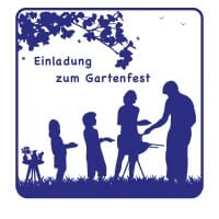 Feierlichkeiten Holzstempel - Gartenfest (50x50mm)