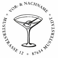 Monogrammstempel rund - Cocktail 