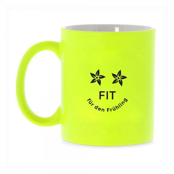 Neon Tasse mit Motiv "Fit für Frühling"