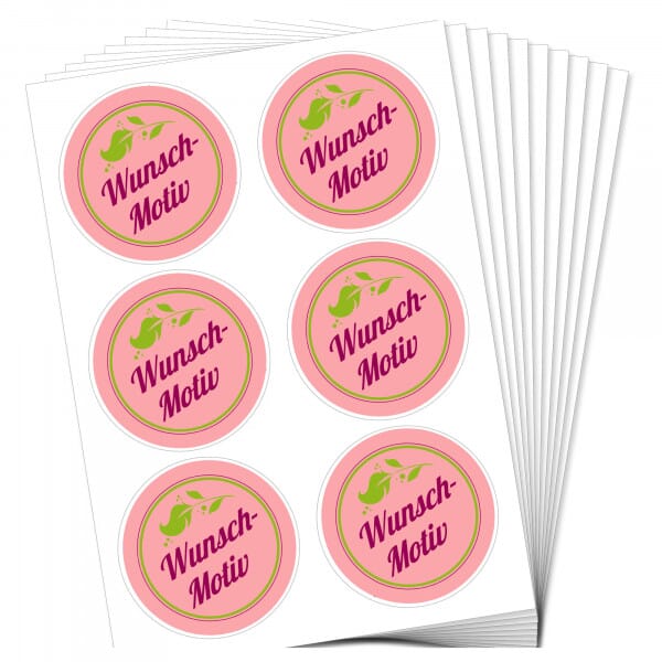 Individuelle Sticker rund 100 mm – CMYK-Digitaldruck