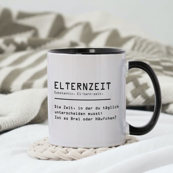 Keramiktasse zum Abschied in die &quot;Elternzeit&quot;