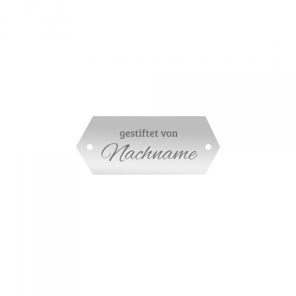 Bankschild aus Aluminium – 58 × 20 mm