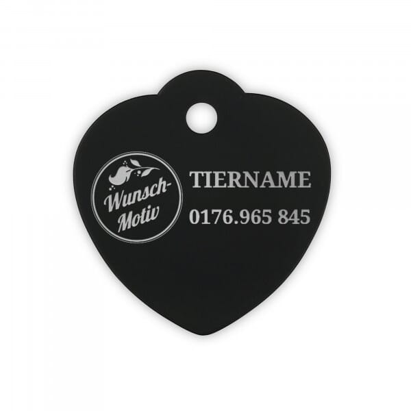 Tiermarke Herz für Hunde &amp; Katzen – Gravurmaß 20 × 10 mm