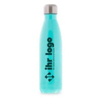 Isolierflasche - Thermosflasche aus Edelstahl mit individuellem Schwarzdruck (Gravurmaß 90x60 mm)