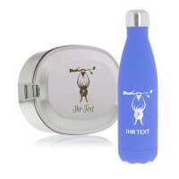 Individualisierbares SET Vesperdose &amp; Isolierte Trinkflasche mit Kindermotiv &amp; individueller Gravur