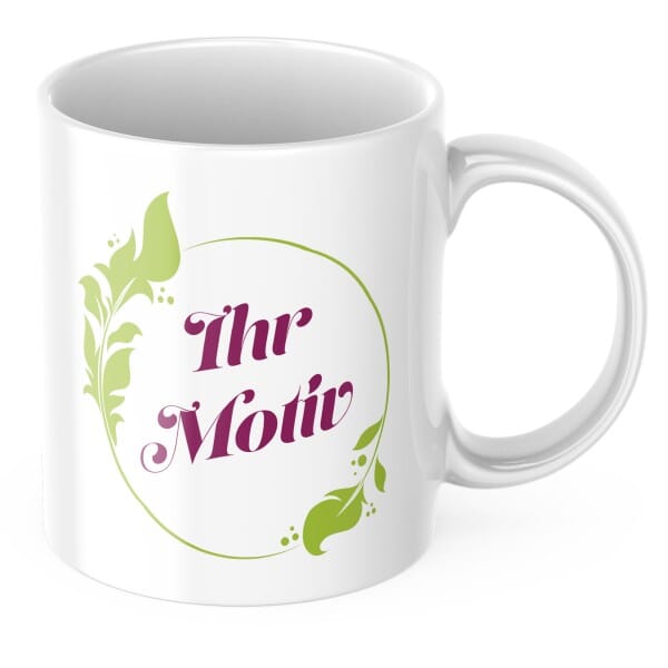 Keramiktasse weiß individuell bedruckt