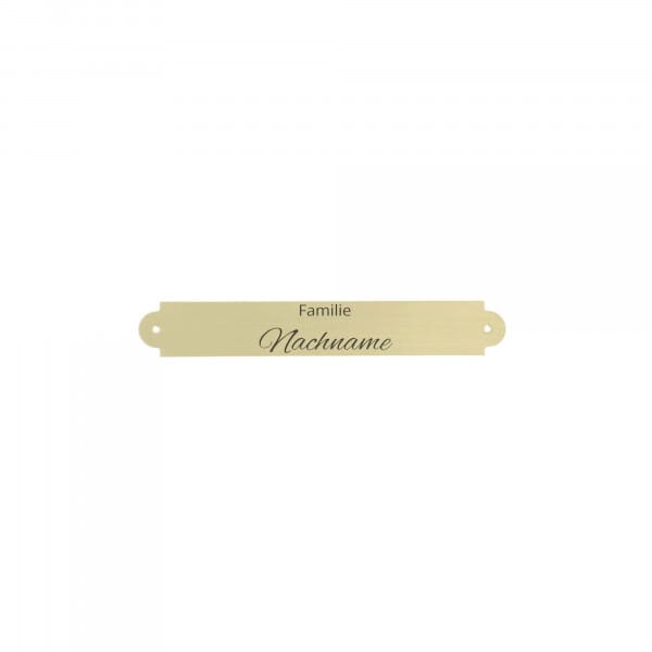Klingelschild aus Messing – Gold gebürstet 65 × 10 mm