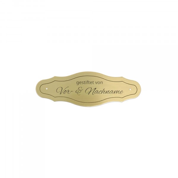 Bankschild aus Messing – individuell graviert 125 × 42 mm