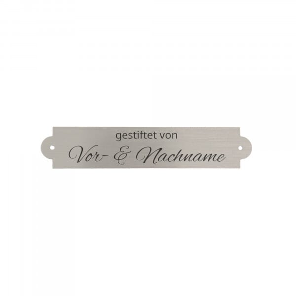 Bankschild aus Messing – Silber gebürstet 90 × 18 mm