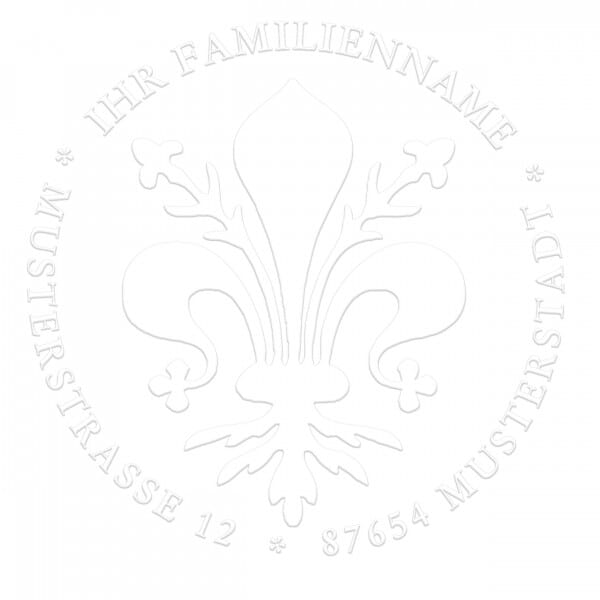 Monogramm-Prägezange 51 mm rund - Lilien