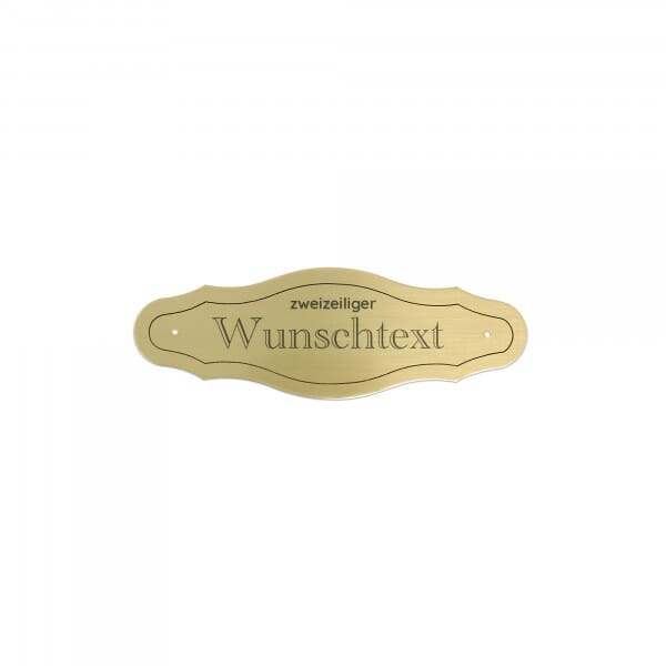 Schild mit individueller Gravur aus Messing – 125 × 42 mm