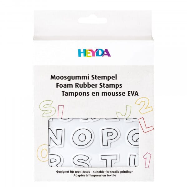 HEYDA Moosgummi Stempel-Set &quot;Alphabet &amp; Zahlen 1&quot; (47 Stück)