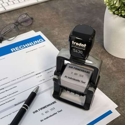 Trodat Professional Datumstempel in verschiedenen Grössen aus gebürsteten Edelstahl