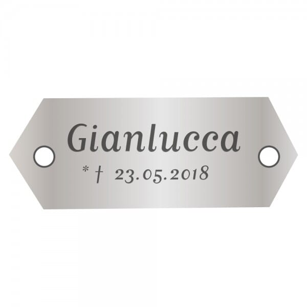 Gedenkschild aus Aluminium (Gravurmaß 45x18 mm - 2 Zeilen)