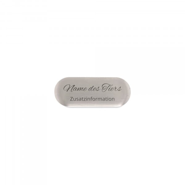 Selbstklebendes Tierschild – Silber 35 × 14 mm