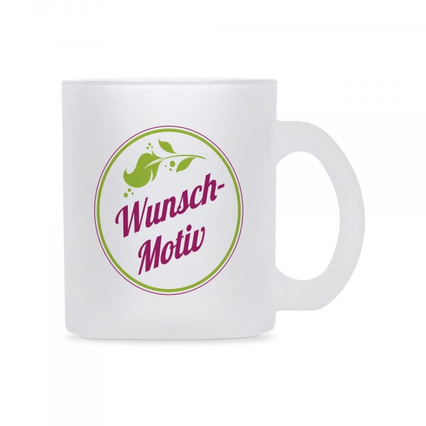 Glastasse mit individuellem Druck