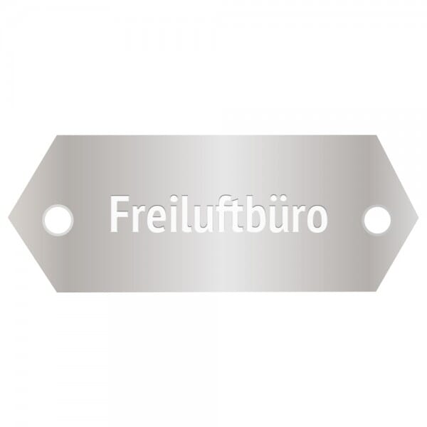 Bankschild aus Aluminium (Gravurmaß 45x18 mm - 2 Zeilen)